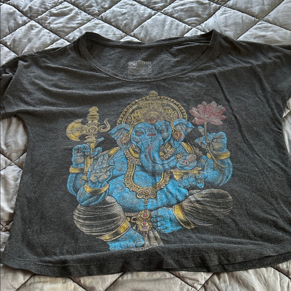 Women's Black Graphic Short Sleeve Tee